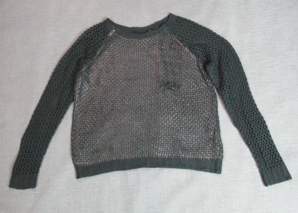 Harley Davidson Sweater Womens 2XL Gray Black Label Metallic Knit Biker Chick